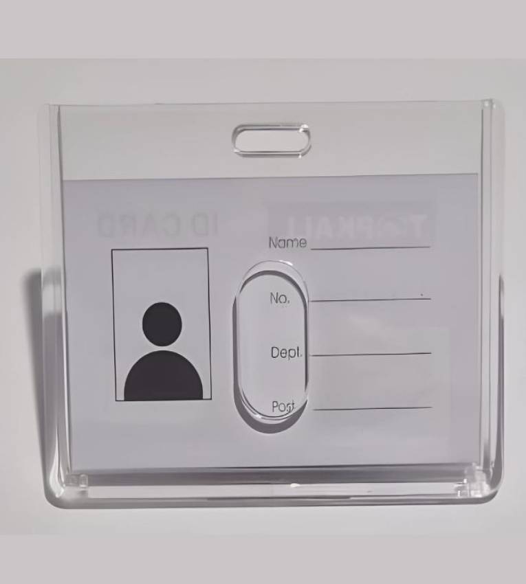 85x54 mm Porte-badge transparent en  plastique plexiglass , idéal pour protéger vos cartes professionnelles et d'identification.